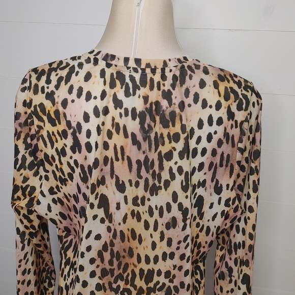 Good American Cheetah Mesh Midi Dress Size 2XL (5) - Picture 8 of 14